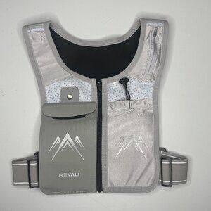 Revali Grey Running Hydration Vest S/M NWOT 500ml Bottle Reflective